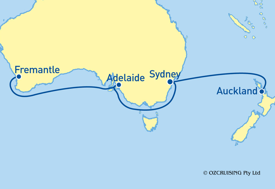 Astor Auckland to Fremantle - Ozcruising.com.au