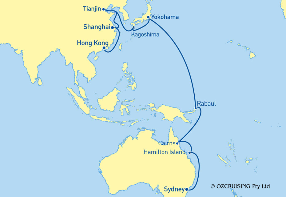 Columbus Sydney To Hong Kong - Ozcruising.com.au
