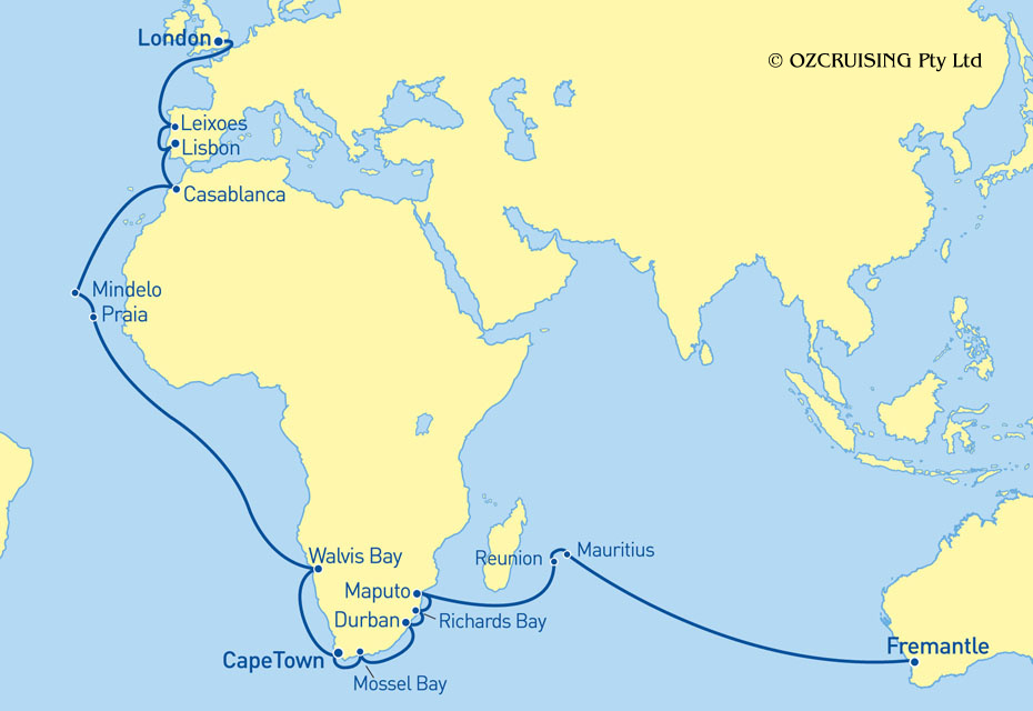 Astor Fremantle to London - Cruises.com.au