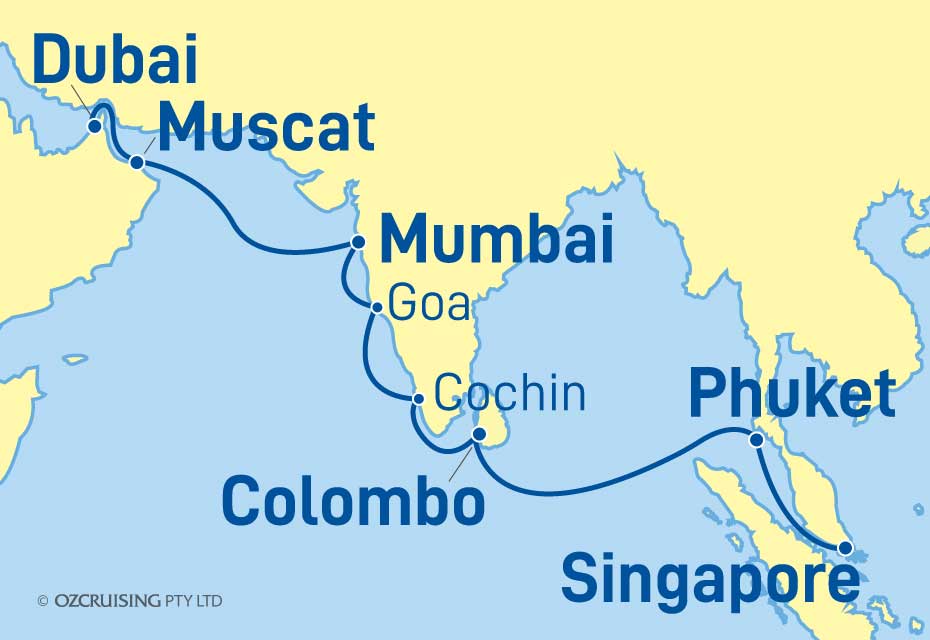 Celebrity Constellation Dubai to Singapore - Cruises.com.au