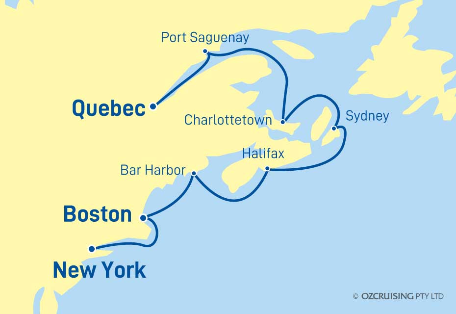 Caribbean Princess Quebec City and New York - Cruises.com.au