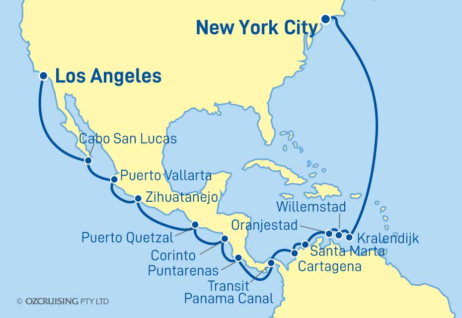 Norwegian Gem Los Angeles to New York - Ozcruising.com.au