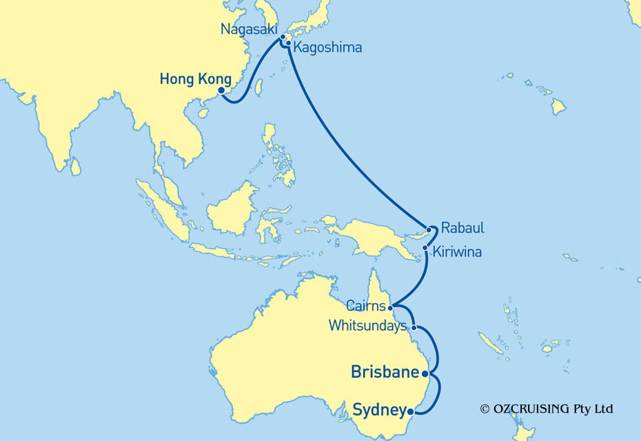 Arcadia Sydney to Hong Kong - Ozcruising.com.au