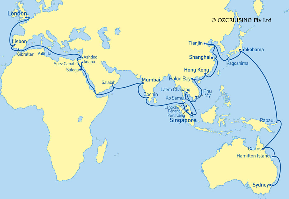 Columbus Sydney to London - Cruises.com.au