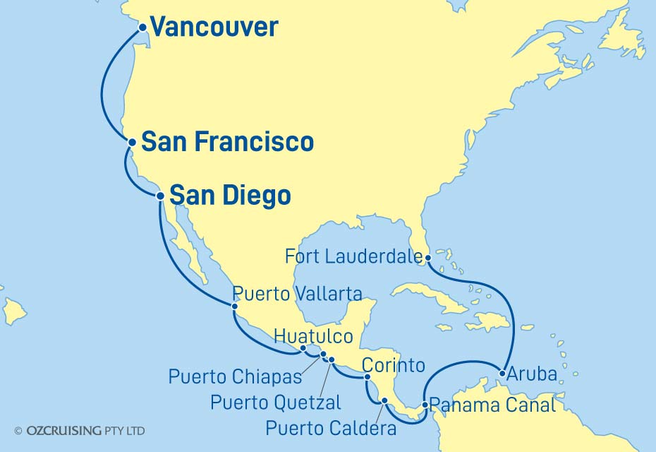 ms Nieuw Amsterdam Vancouver to Fort Lauderdale - Cruises.com.au