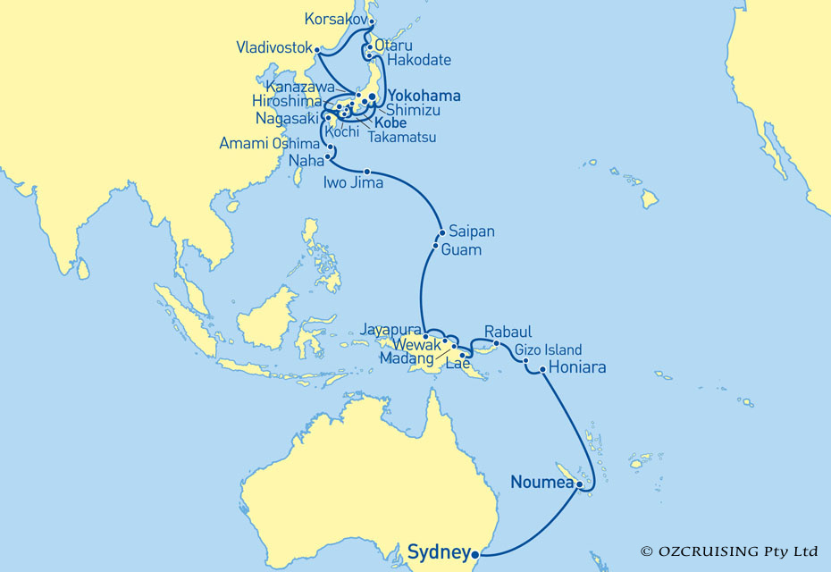 ms Maasdam Yokohama to Sydney - Ozcruising.com.au