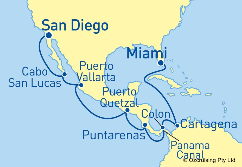 Jewel Of The Seas San Diego to Miami - Ozcruising.com.au