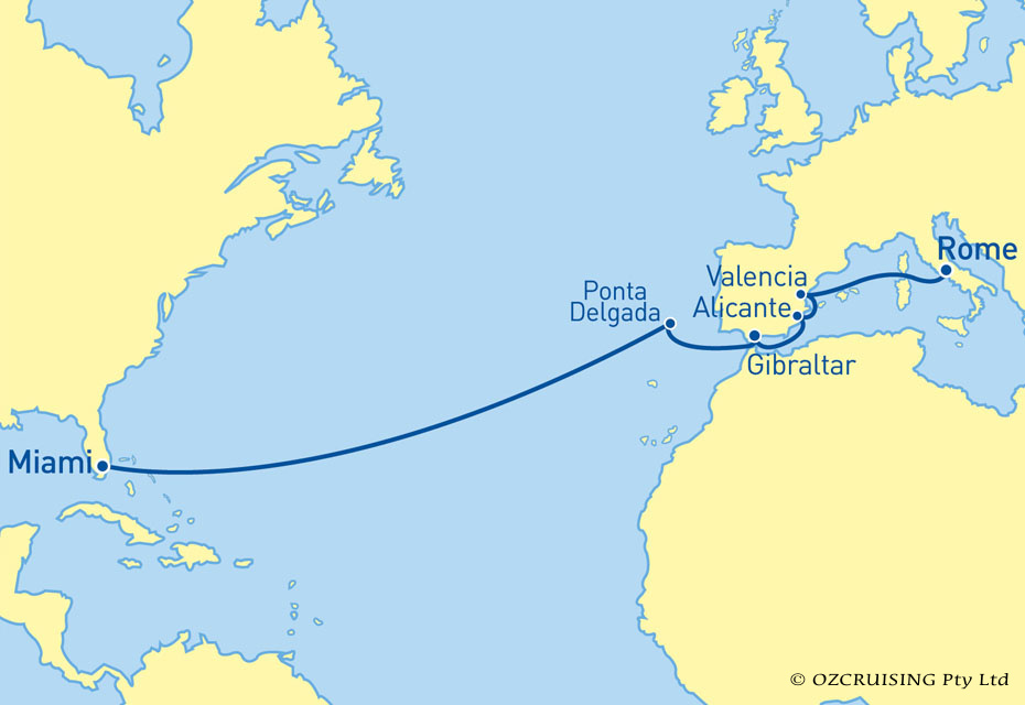 Jewel Of The Seas Miami to Rome - Ozcruising.com.au