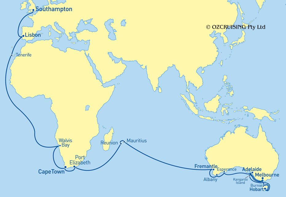 Queen Elizabeth Southampton to Melbourne - Cruises.com.au
