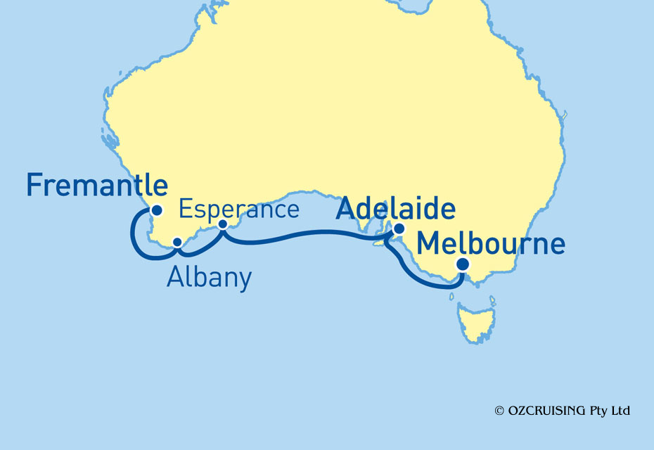 Queen Elizabeth Fremantle to Melbourne - Ozcruising.com.au