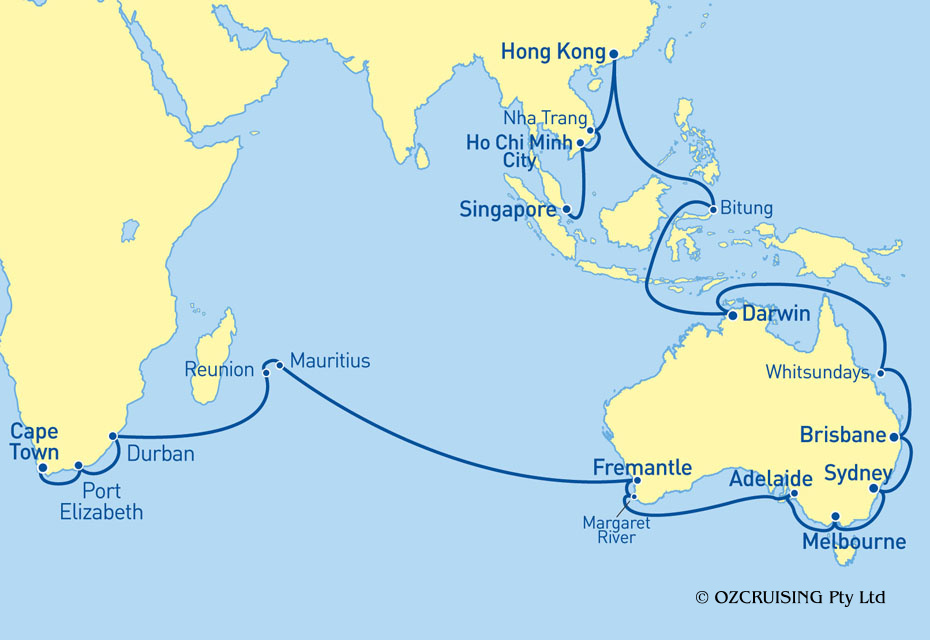 Queen Mary 2 Singapore to Cape Town - Cruises.com.au