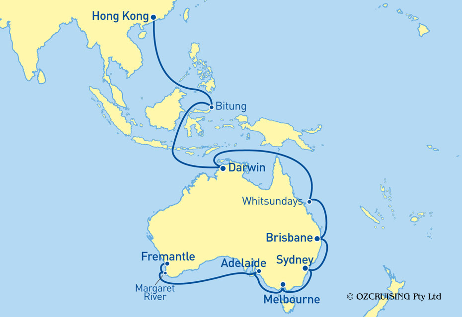 Queen Mary 2 Hong Kong to Fremantle - Ozcruising.com.au