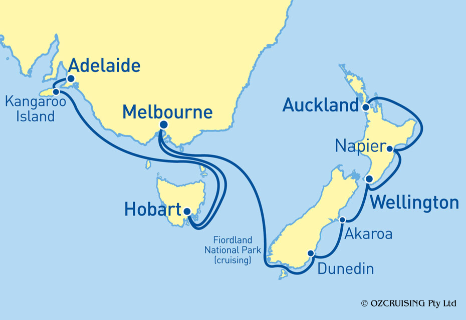 Queen Elizabeth Adelaide to Auckland - Ozcruising.com.au