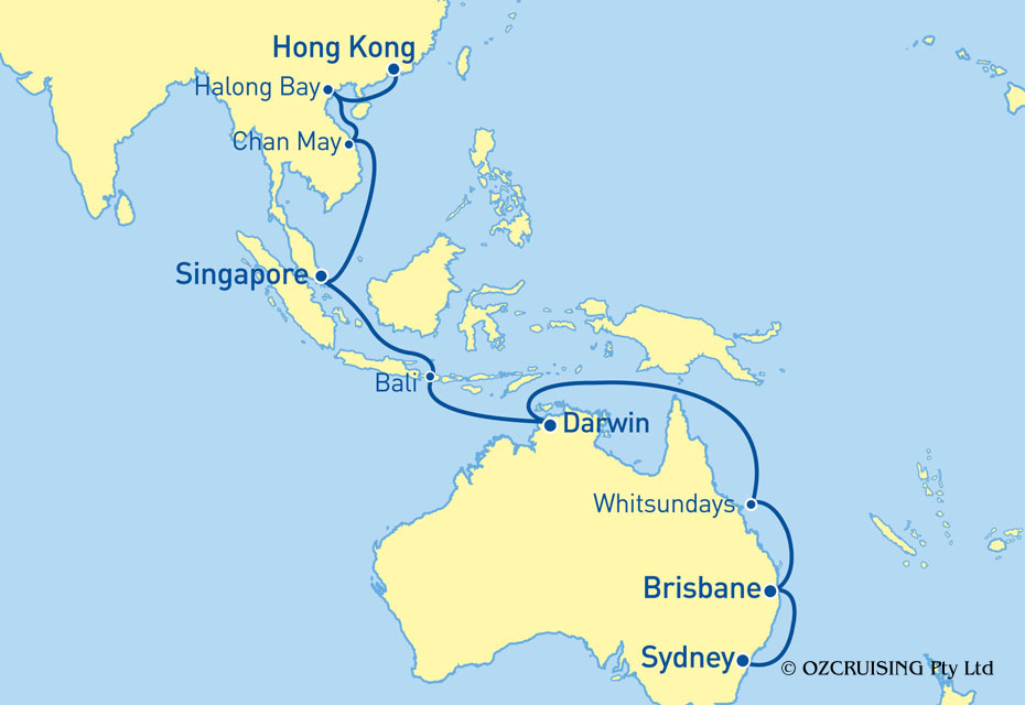Queen Elizabeth Sydney to Hong Kong - Ozcruising.com.au
