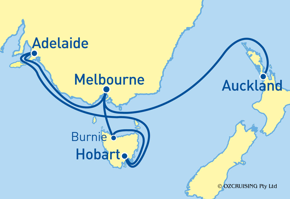 Queen Elizabeth Melbourne to Auckland - Ozcruising.com.au