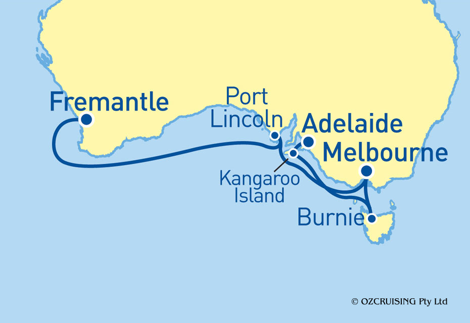 Sun Princess Fremantle to Adelaide - Ozcruising.com.au