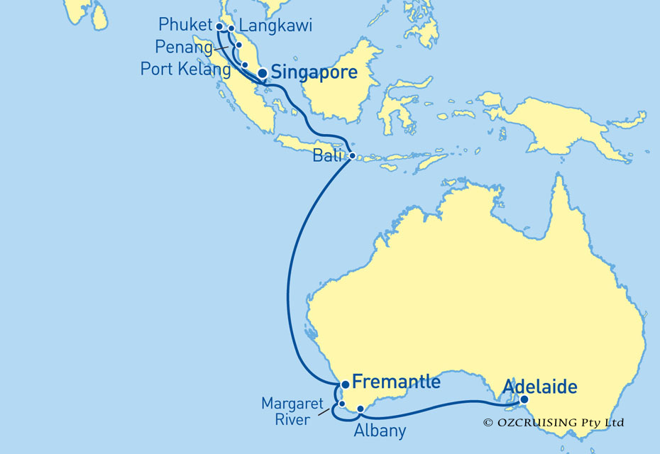 Pacific Eden Adelaide to Singapore - Ozcruising.com.au
