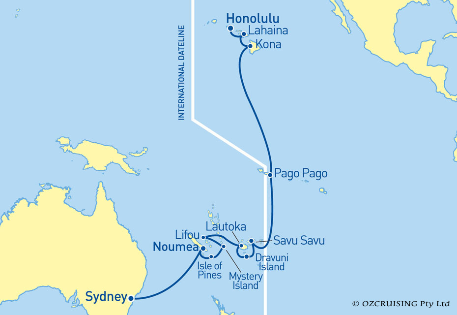 ms Noordam Honolulu to Sydney - Ozcruising.com.au