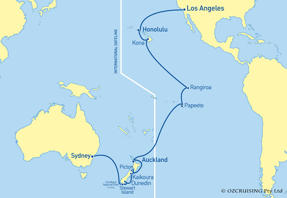 Pacific Princess Los Angeles to Sydney - Ozcruising.com.au