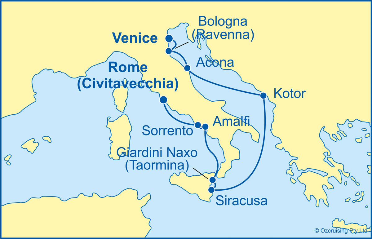 Azamara Journey Venice to Rome - Ozcruising.com.au
