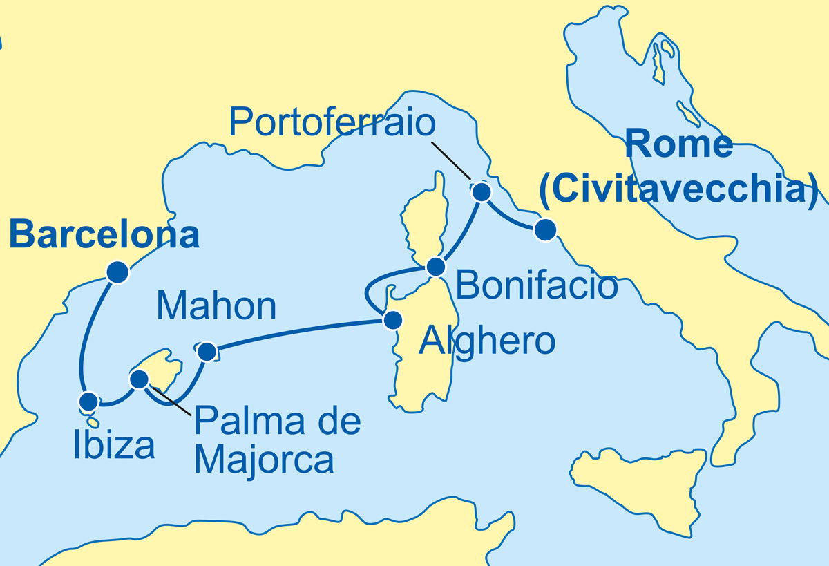 Azamara Journey Barcelona  to Rome - Cruises.com.au
