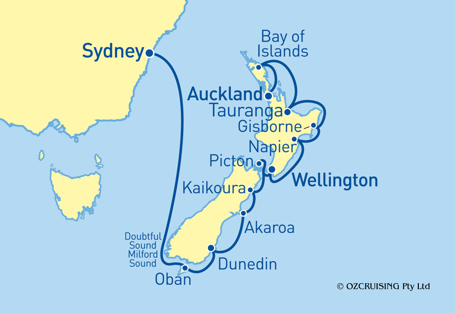 Azamara Journey Sydney to Auckland - Ozcruising.com.au