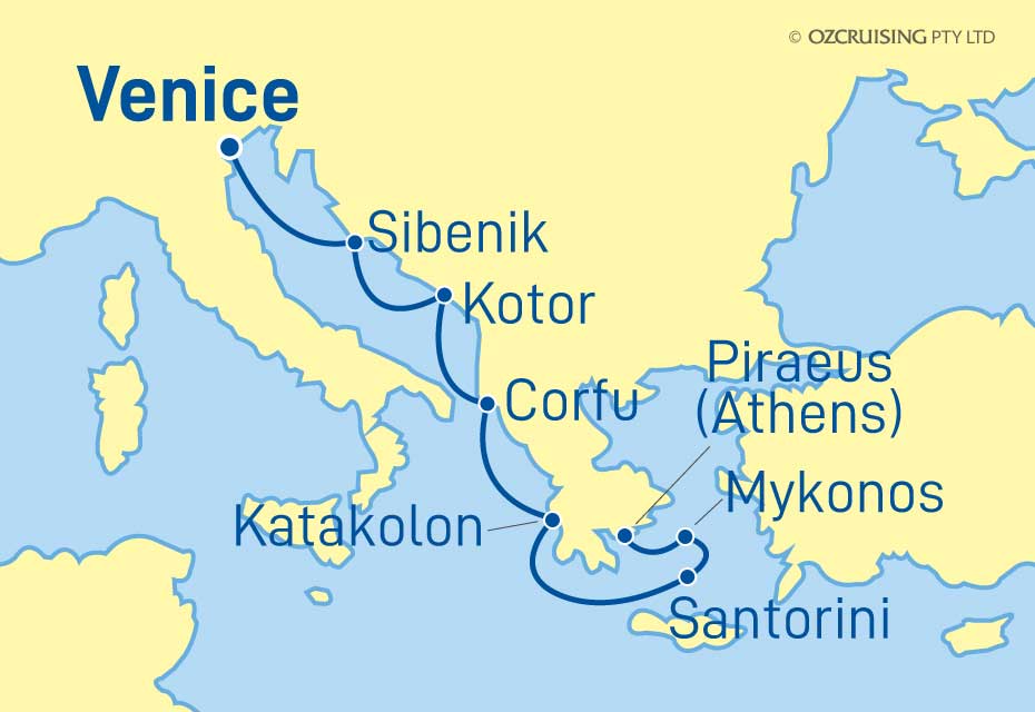 Azamara Journey Venice to Athens - Ozcruising.com.au