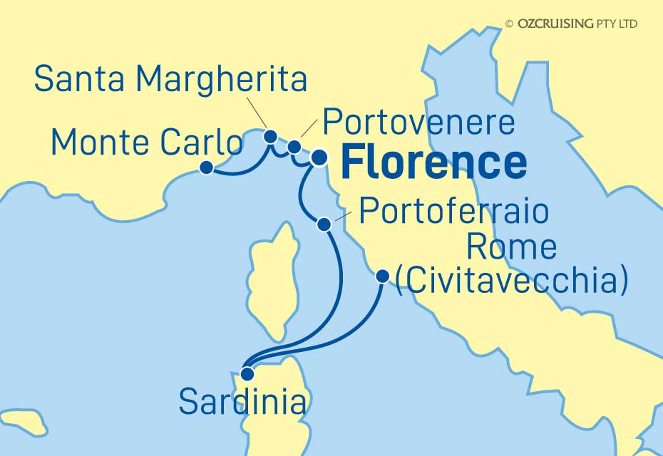 Azamara Journey Rome to Monte Carlo - Ozcruising.com.au
