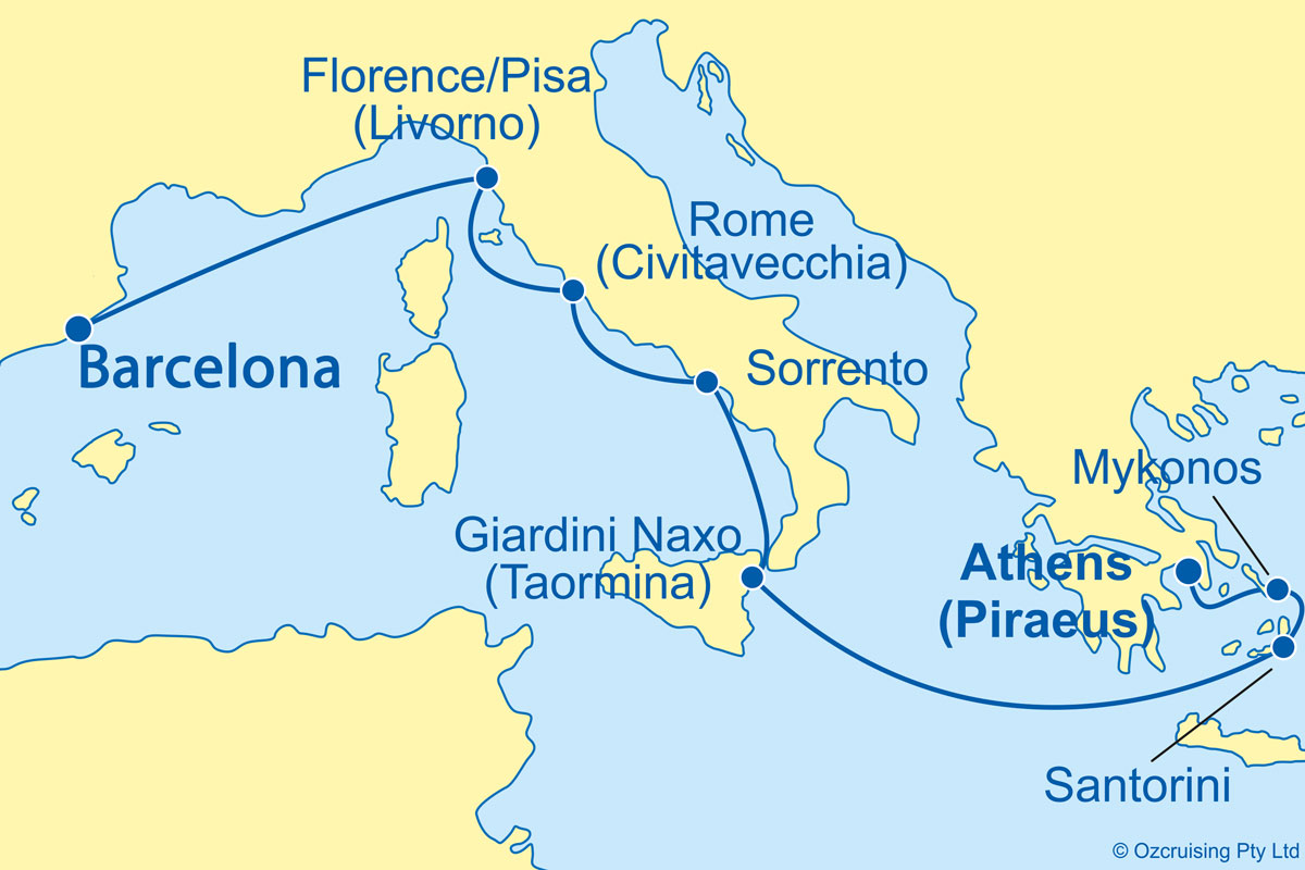 Azamara Journey Athens to Barcelona - Cruises.com.au