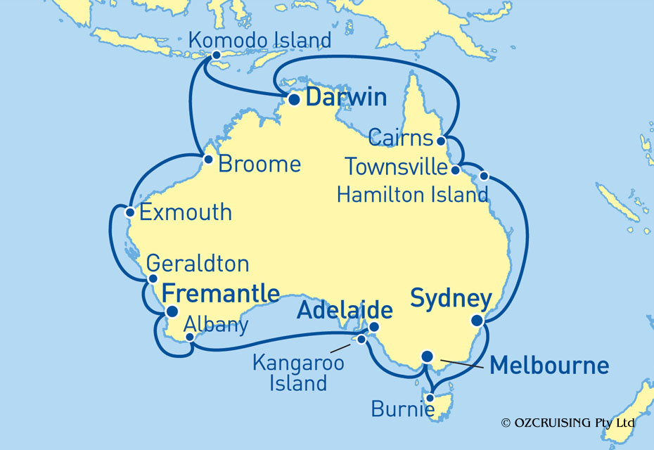 australia circumnavigation cruises 2024