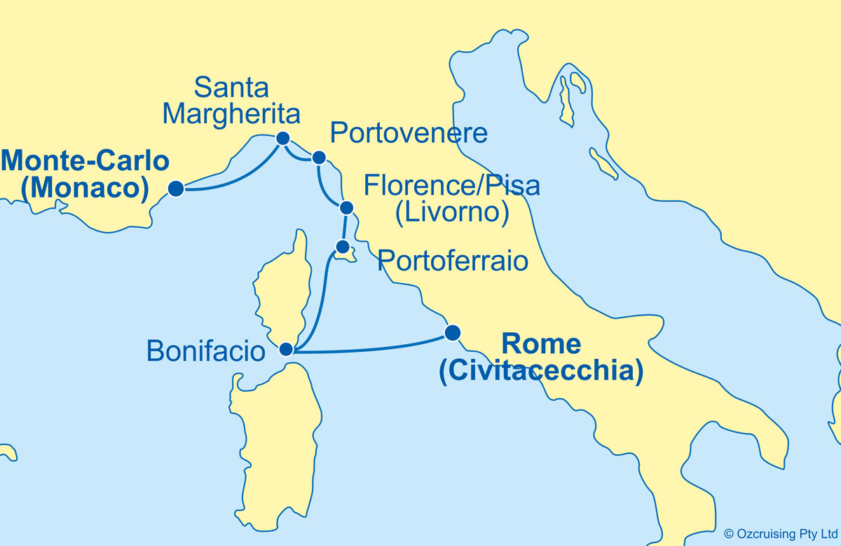 Azamara Pursuit Monte Carlo to Rome - Ozcruising.com.au