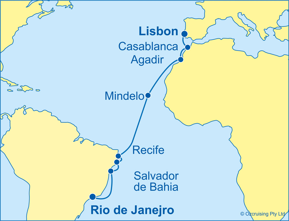 Azamara Pursuit Rio De Janeiro to Lisbon - Ozcruising.com.au