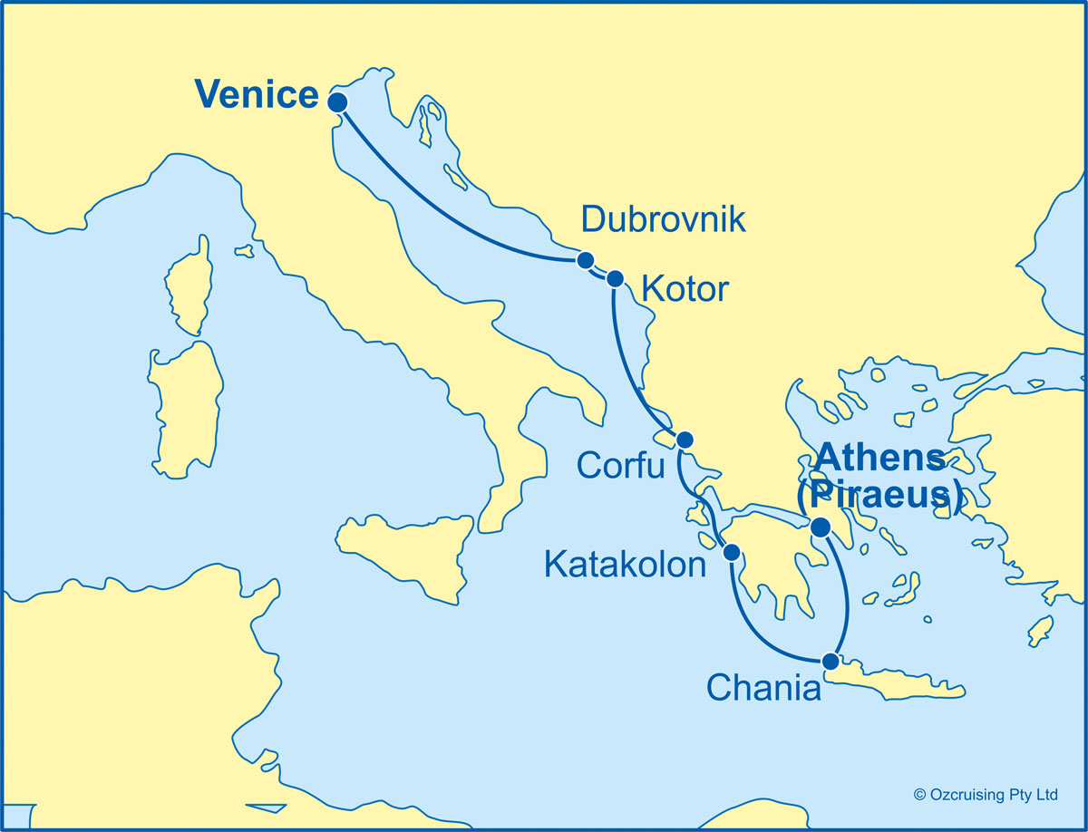 Azamara Pursuit Athens to Venice - Cruises.com.au