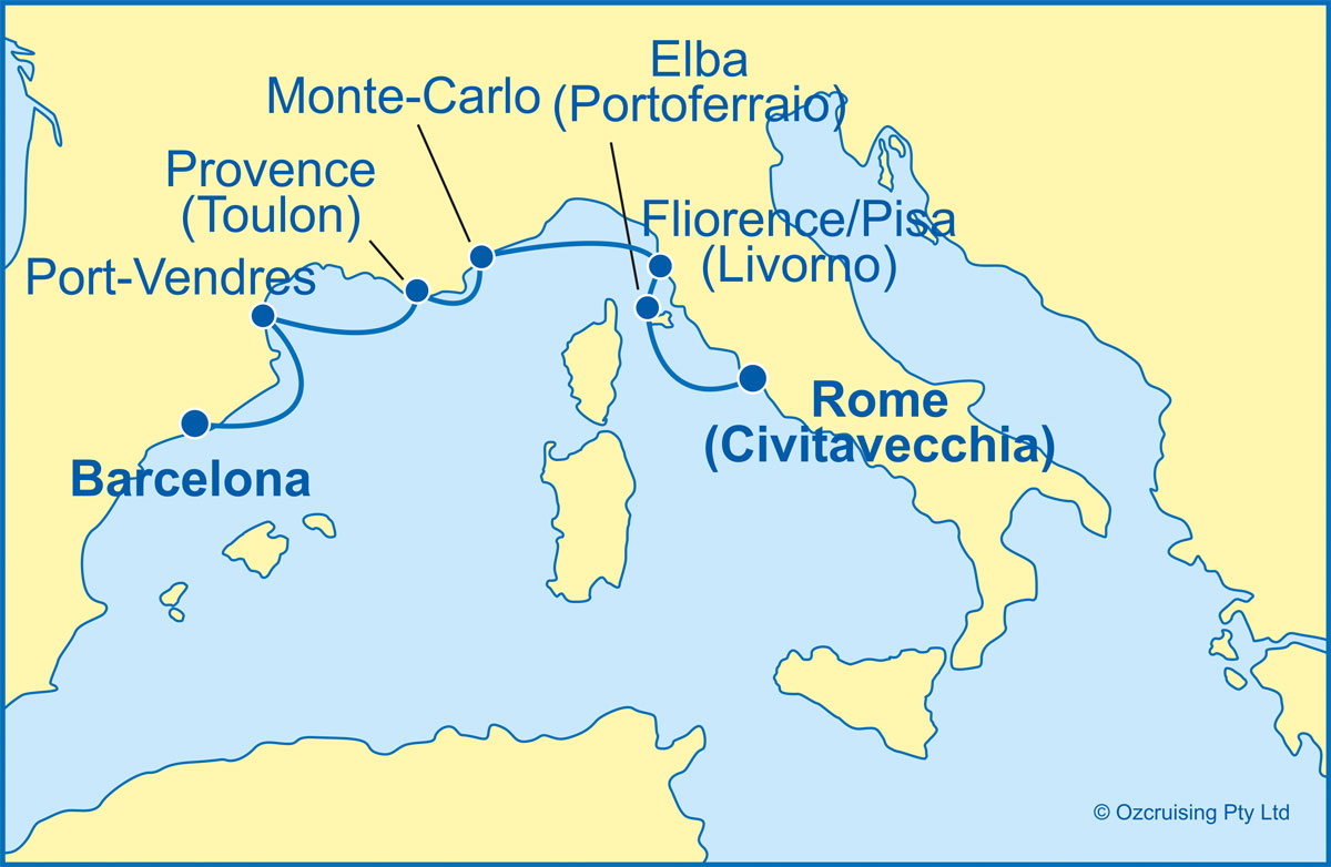 Azamara Pursuit Barcelona to Rome - Cruises.com.au