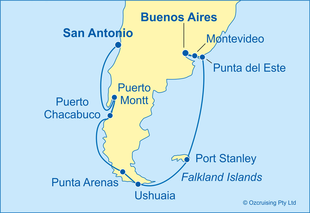Azamara Quest Buenos Aires to San Antonio - Ozcruising.com.au