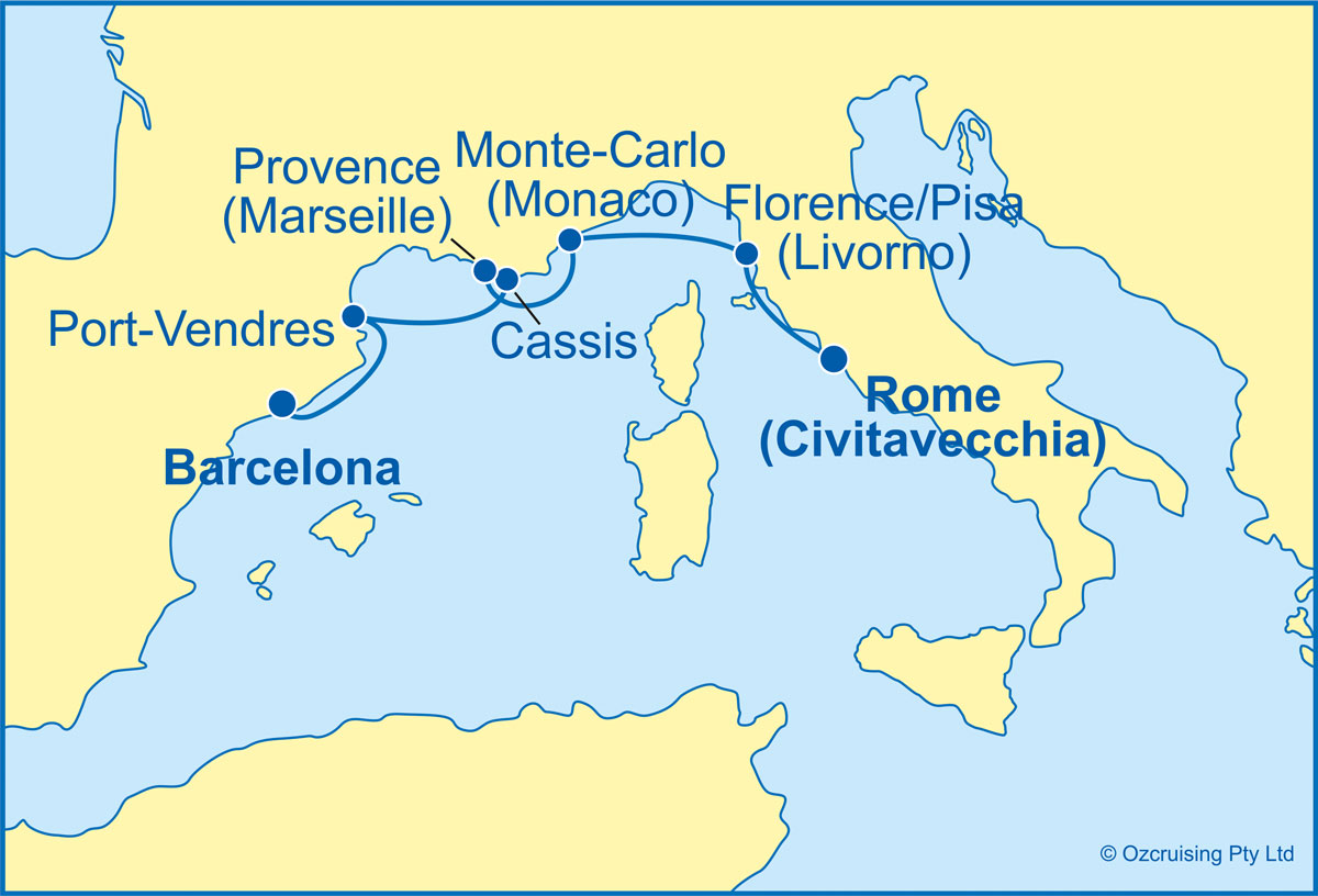 Azamara Pursuit Barcelona to Rome - Ozcruising.com.au