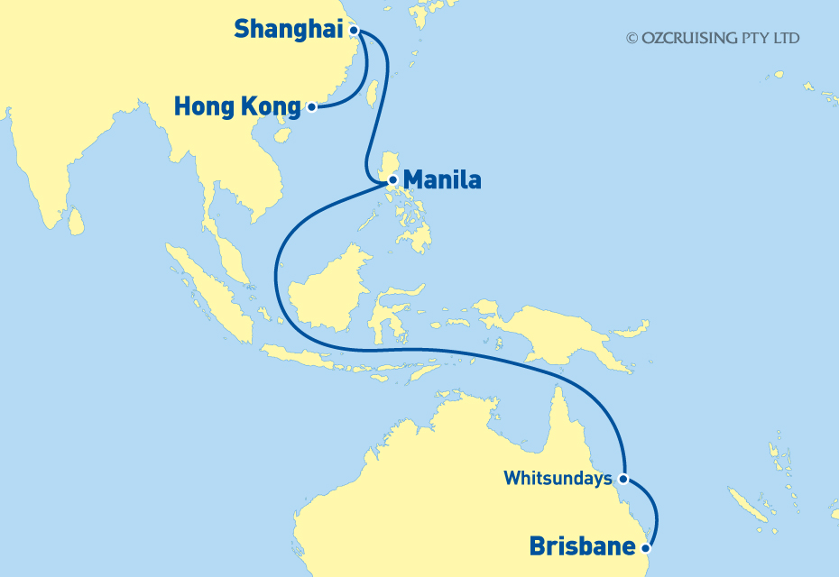 Arcadia Brisbane to Hong Kong - Ozcruising.com.au