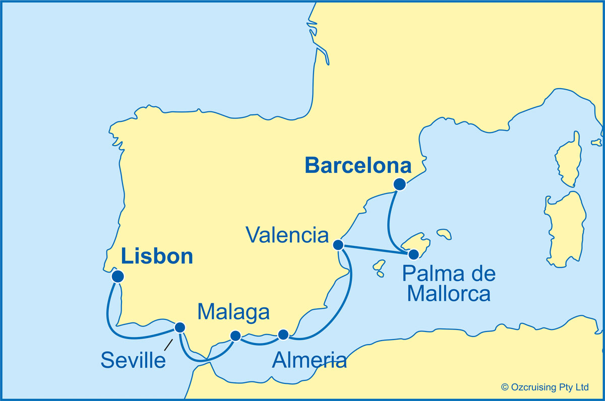 Azamara Pursuit Lisbon to Barcelona - Ozcruising.com.au