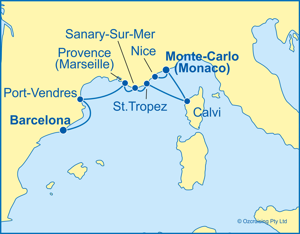Azamara Pursuit Barcelona to Nice - Cruises.com.au