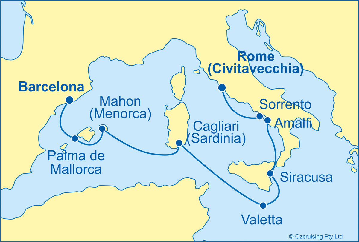 Azamara Pursuit Rome to Barcelona - Cruises.com.au