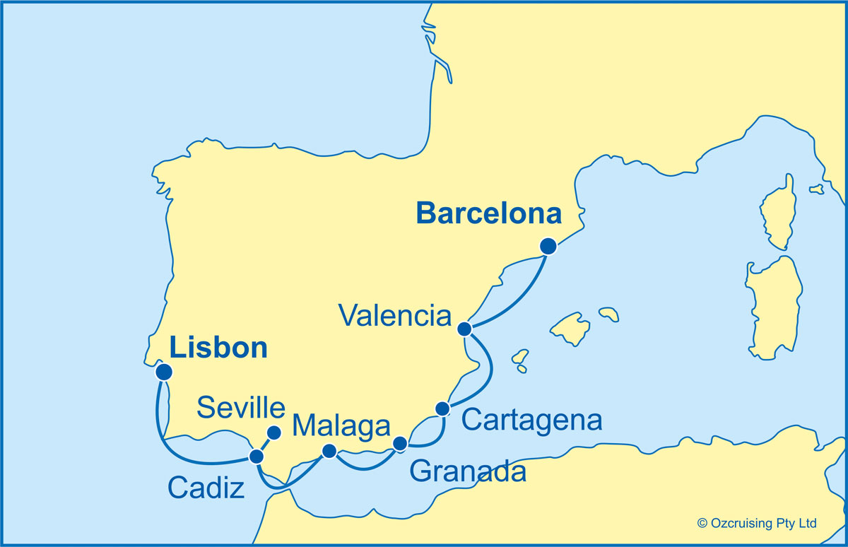 Azamara Pursuit Barcelona to Lisbon - Ozcruising.com.au