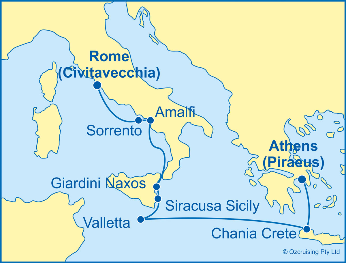 Azamara Pursuit Athens to Rome - Cruises.com.au