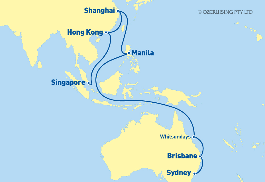 23 Night Sydney to Singapore Cruise on the Arcadia PJ001SYDSIN