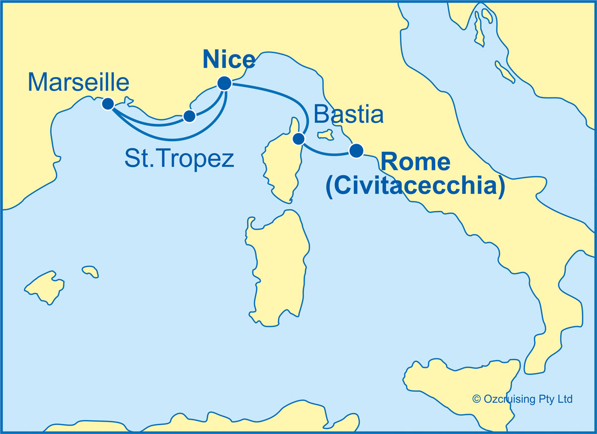 Azamara Pursuit Nice to Rome - Ozcruising.com.au