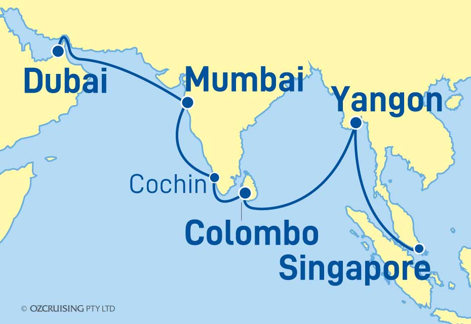 Azamara Pursuit Dubai to Singapore - Cruises.com.au