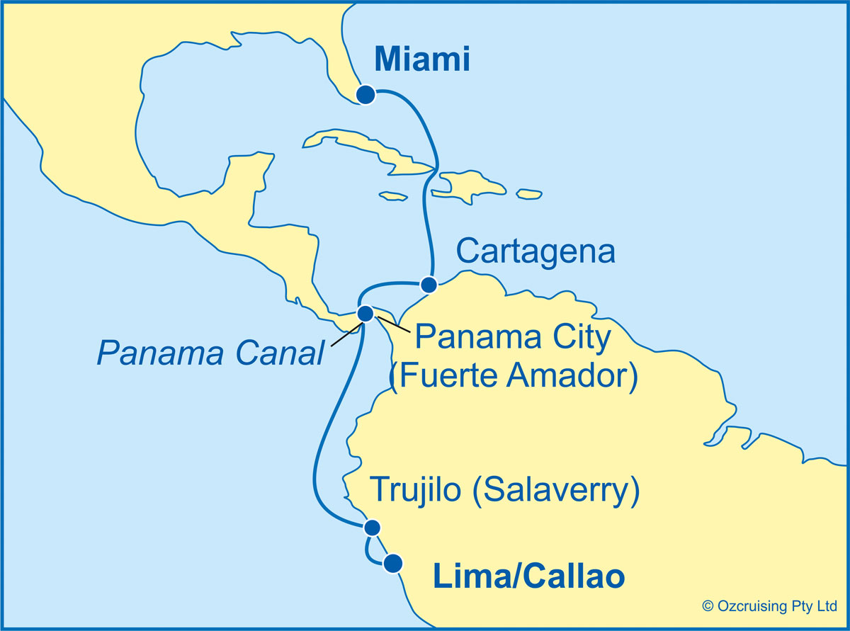 Azamara Pursuit Miami to Lima - Ozcruising.com.au