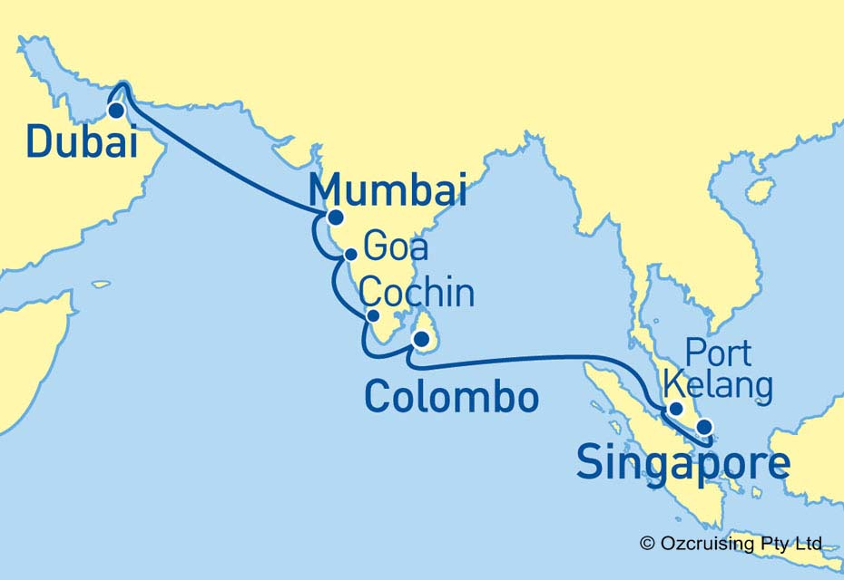 15 Night Dubai to Singapore Cruise on the Azamara Journey JR24NOV17