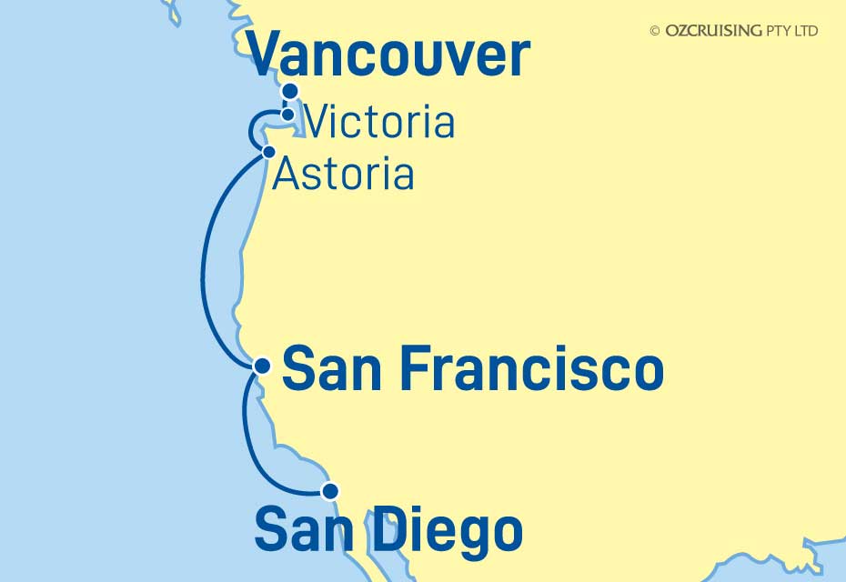 ms Volendam Vancouver to San Diego - Ozcruising.com.au