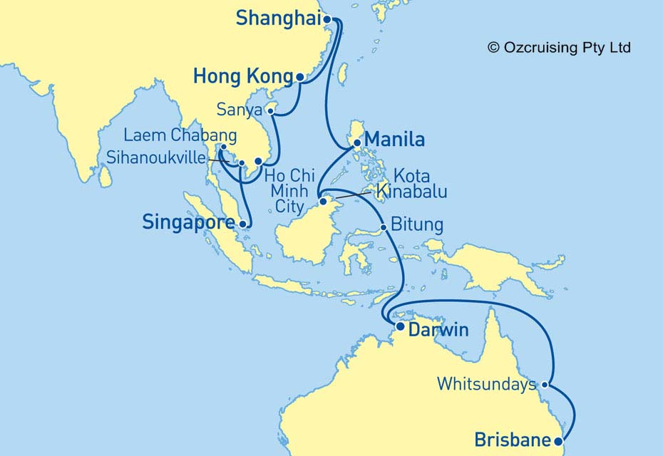 29 Night Brisbane Singapore Cruise on the Arcadia PJ501BNESIN