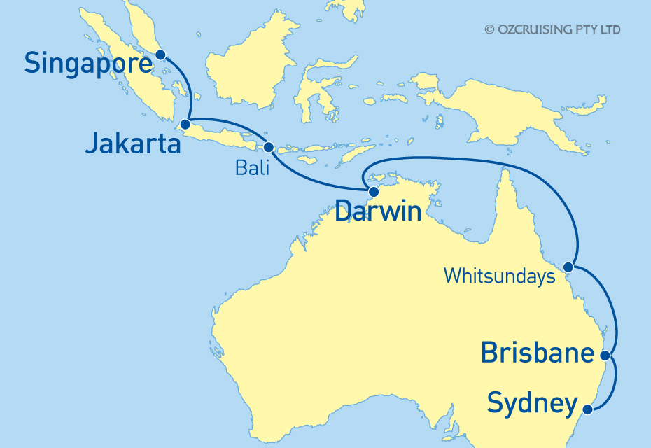 Queen Elizabeth Singapore to Sydney - Ozcruising.com.au